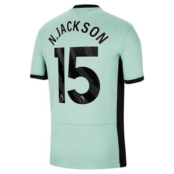 Nicolas Jackson Chelsea Nike 2023/24 Third Stadium Replica Player Jersey - Mint/Blue/Navy