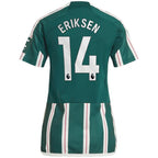 Christian Eriksen Manchester United adidas Women's 2023/24 Away Replica Player Jersey - Green/Red