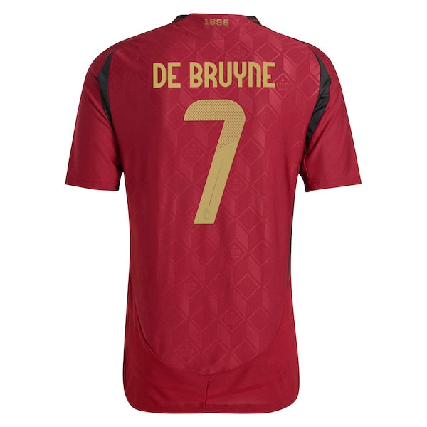 Kevin De Bruyne Belgium National Team adidas 2024 Home Authentic Player Jersey - Burgundy