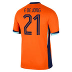 Frenkie de Jong Netherlands National Team Nike 2024 Home Replica Jersey - Orange