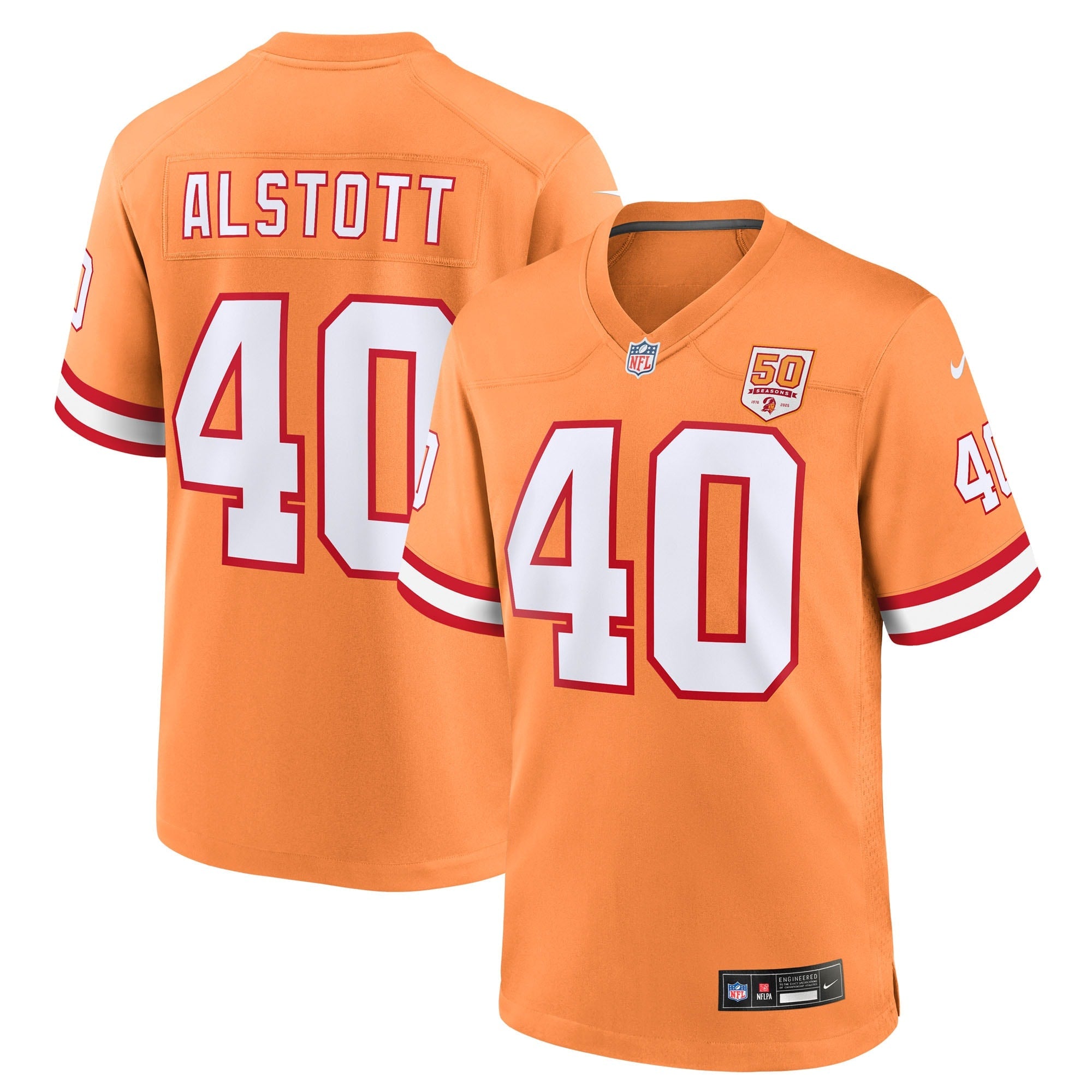 Mike Alstott Tampa Bay Buccaneers Nike 50th Season Team Game Jersey - Red/Creamsicle