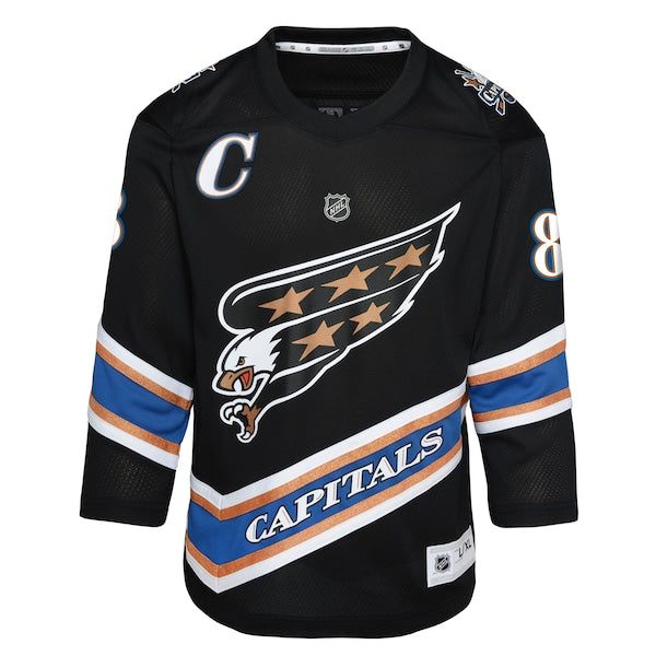 Alexander Ovechkin Washington Capitals Youth Alternate 50th Anniversary Replica Jersey - Black/Navy