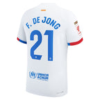 Frenkie de Jong Barcelona Nike 2023/24 Away Authentic Jersey - White/Aqua/Royal