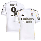 Kylian Mbappé Los Merengues adidas Youth 2025/26 Home Replica Jersey - White/Blue