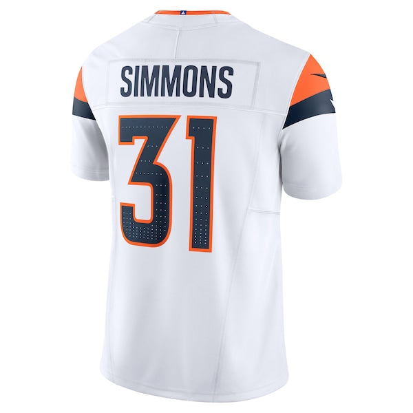 Justin Simmons Denver Broncos Nike Vapor F.U.S.E. Limited Jersey - White/Navy/Orange