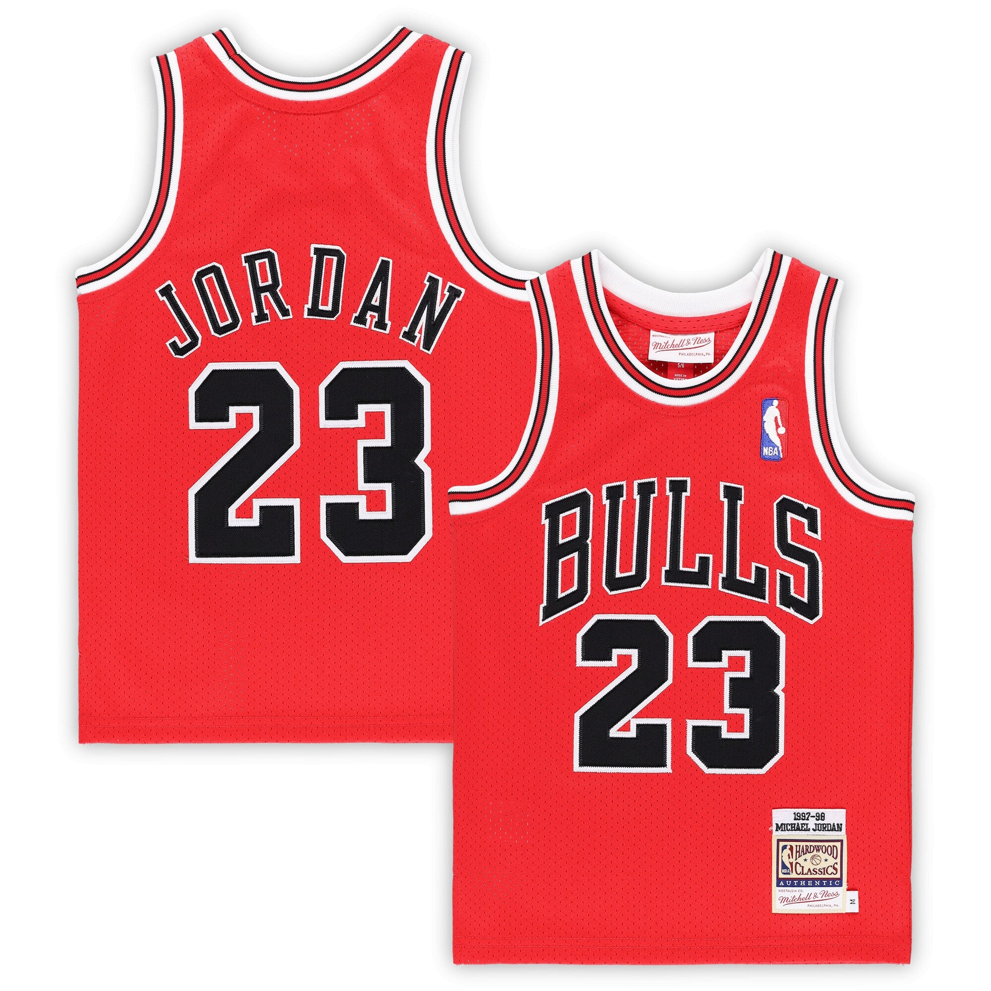 Michael Jordan Chicago Bulls Preschool 1997/98 Hardwood Classics Authentic Jersey - White/Black/Red