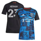 Hernán López San Jose Earthquakes adidas Women's 2025 Headliner Replica Player Jersey - Black
