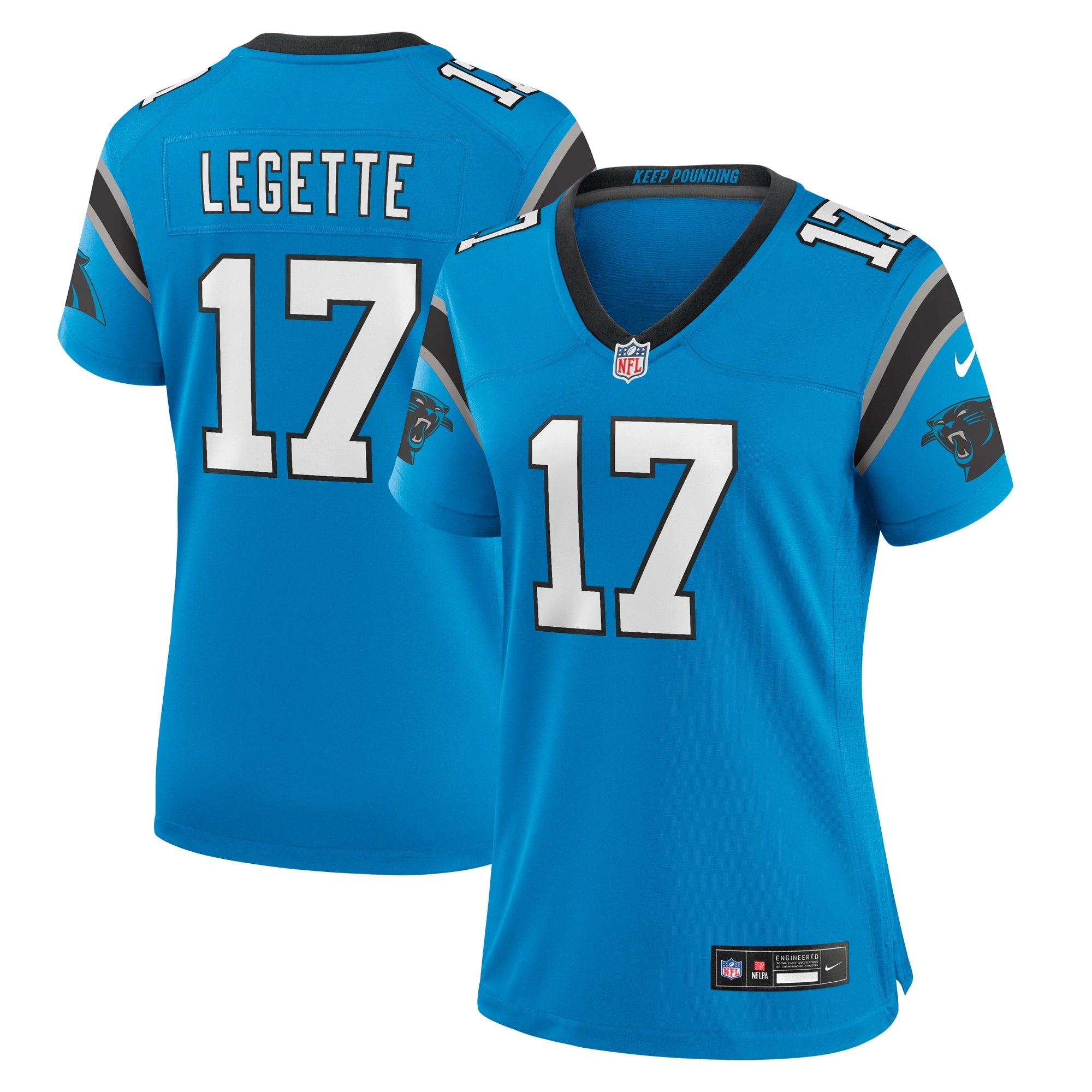 Xavier Legette Carolina Panthers Nike Women's Game Jersey -  Black/Blue
