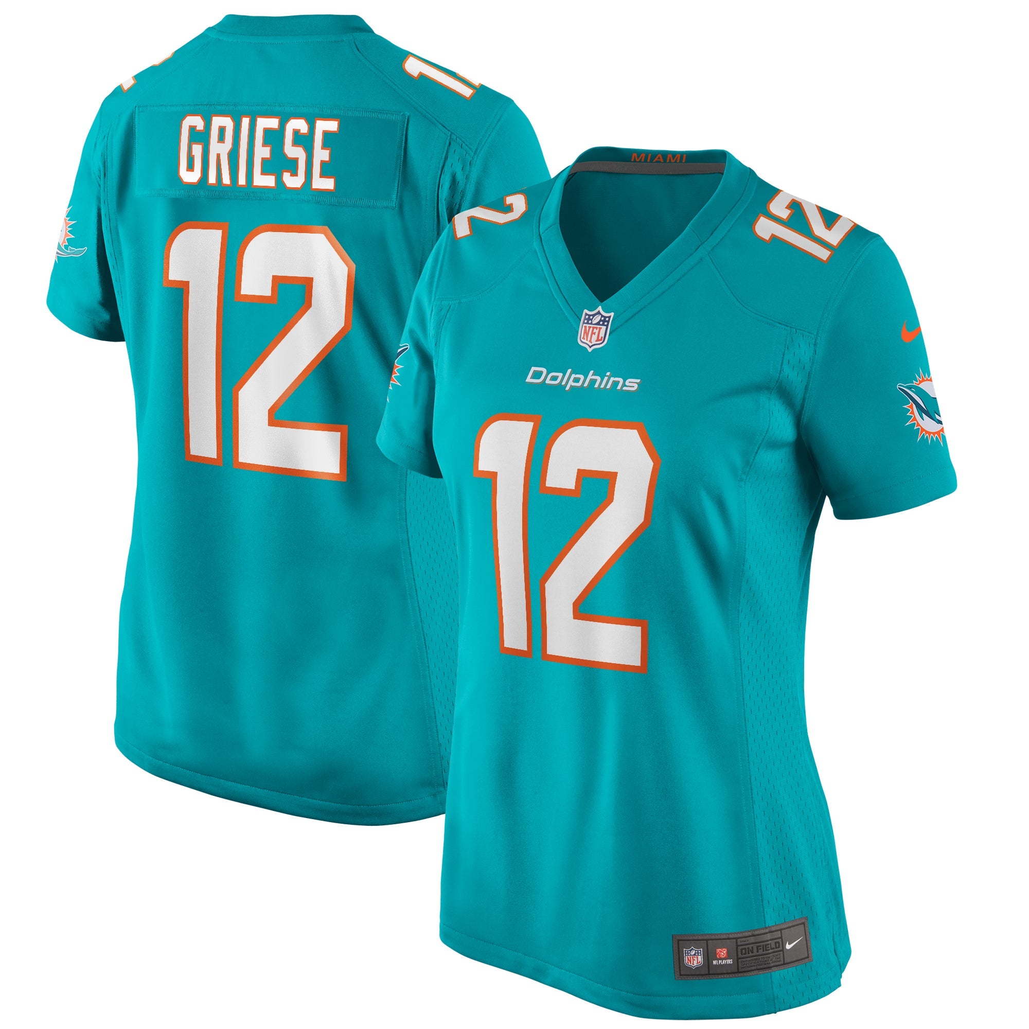 Bob Griese Miami Dolphins Nike Women's Retired Player Jersey - White/Aqua