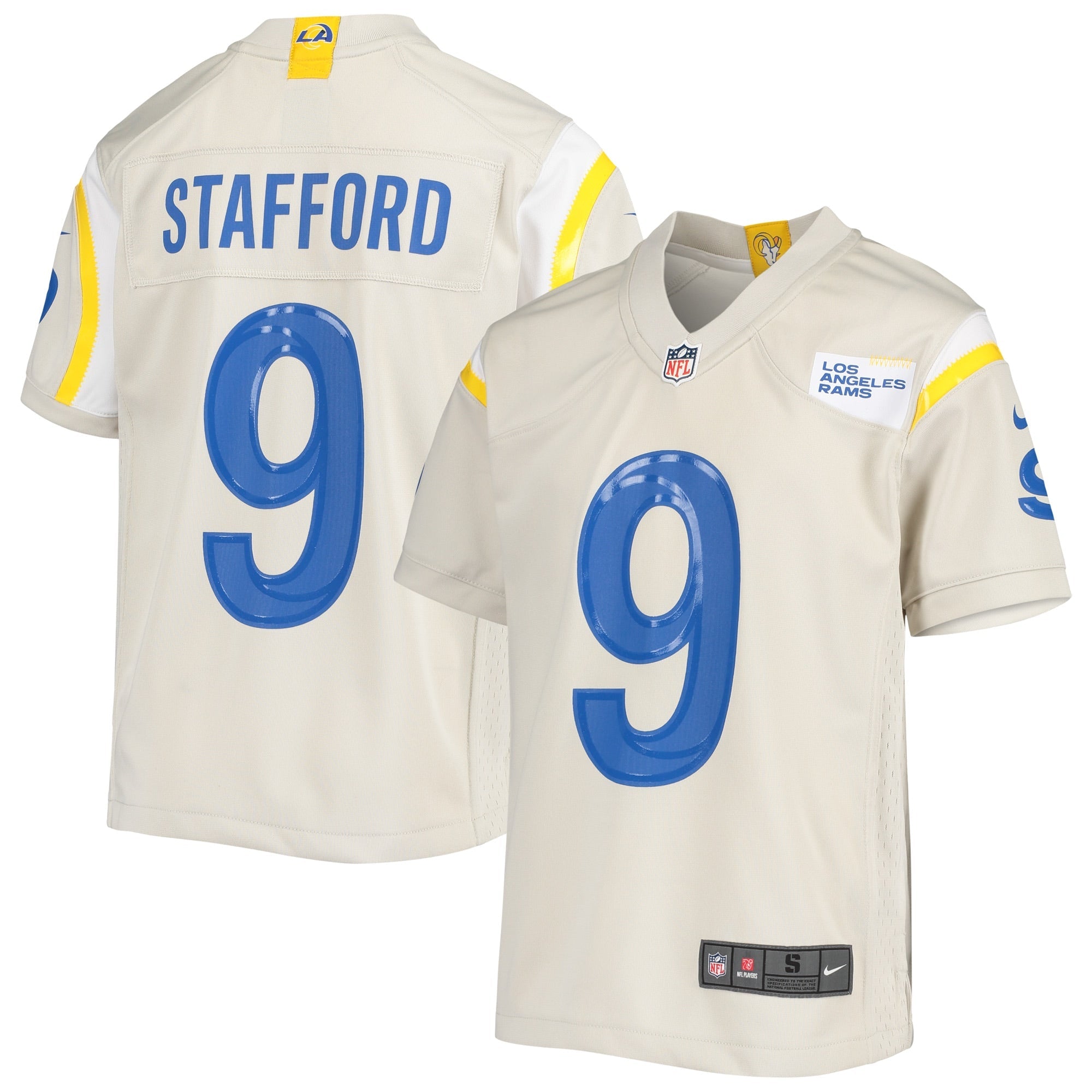 Matthew Stafford Los Angeles Rams Nike Youth Game Jersey - White/Cream/Royal