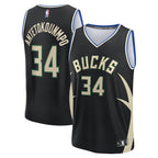 Giannis Antetokounmpo Milwaukee Bucks  Youth Fast Break Replica Player Jersey - Statement Edition - Black