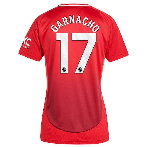 Alejandro Garnacho Manchester United adidas Women's 2024/25 Home Replica Player Jersey - Red