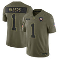Malik Nabers New York Giants Nike 2025 Salute to Service Limited Jersey - Olive