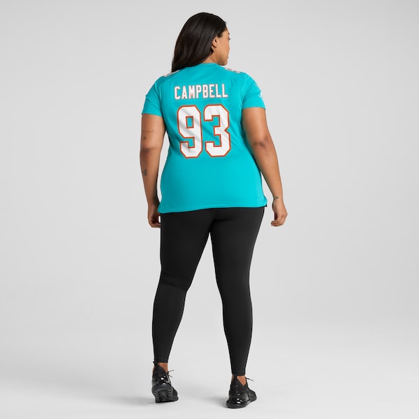 Calais Campbell Miami Dolphins Nike Women's  Game Jersey -  Aqua