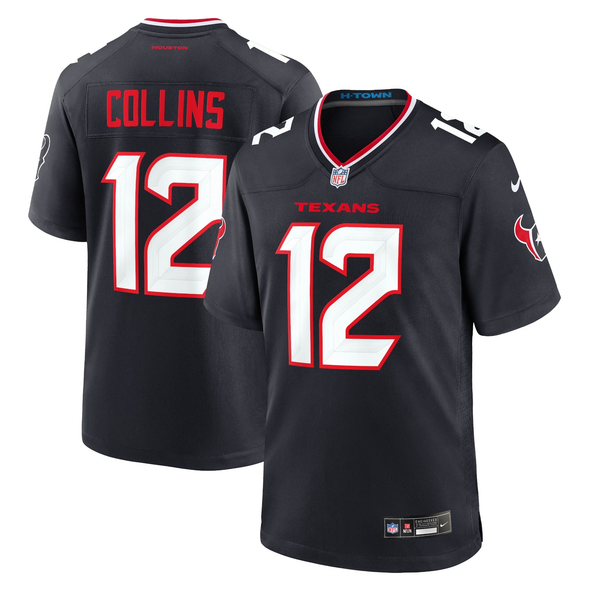 Nico Collins Houston Texans Nike Game Jersey -  White/Red/Navy