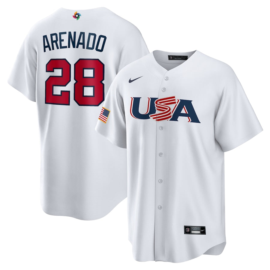 Nolan Arenado USA Baseball Nike 2023 World Baseball Classic Replica Player Jersey - White