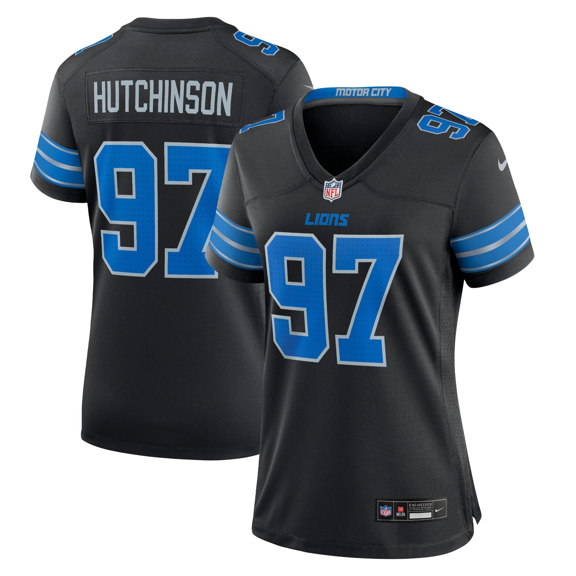 Aidan Hutchinson Detroit Lions Nike Women's Game Jersey - Blue/Black/White