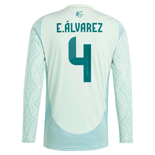 Edson Alvarez Mexico National Team adidas 2024 Away Replica Player Long Sleeve Jersey - Green/Burgundy
