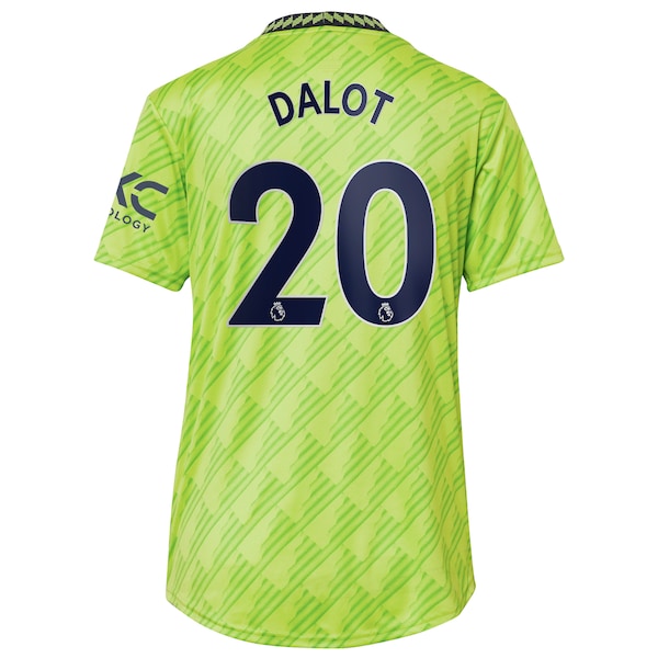 Diogo Dalot Manchester United adidas Women's 2022/23 Third Replica Player Jersey - Neon Green
