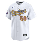Mookie Betts Los Angeles Dodgers Nike Home 2025 Gold World Series Champions Limited Jersey - White