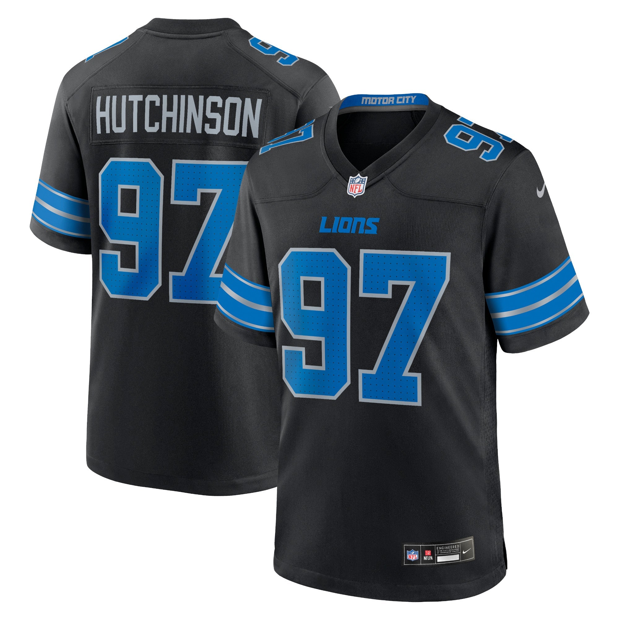 Aidan Hutchinson Detroit Lions Nike Game Jersey - White/Black/Blue