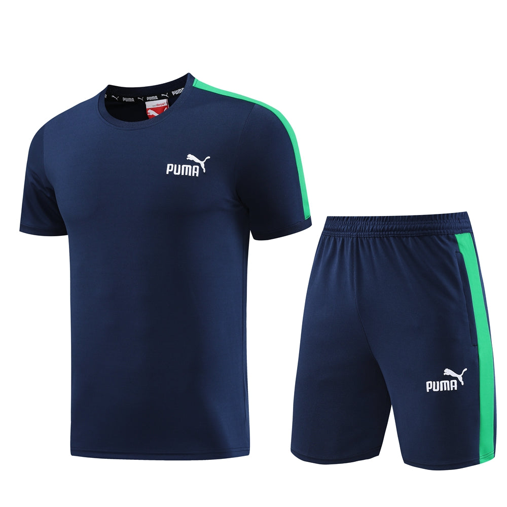 Puma Short Sleeve Training Jersey Set-PD01- Dark Blue