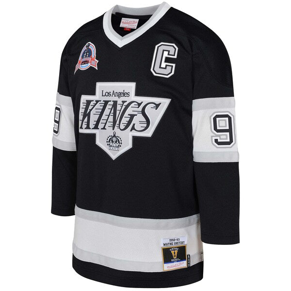 Wayne Gretzky Los Angeles Kings  Youth 1992/93 Captain Patch Power Play Player Jersey - Black/White