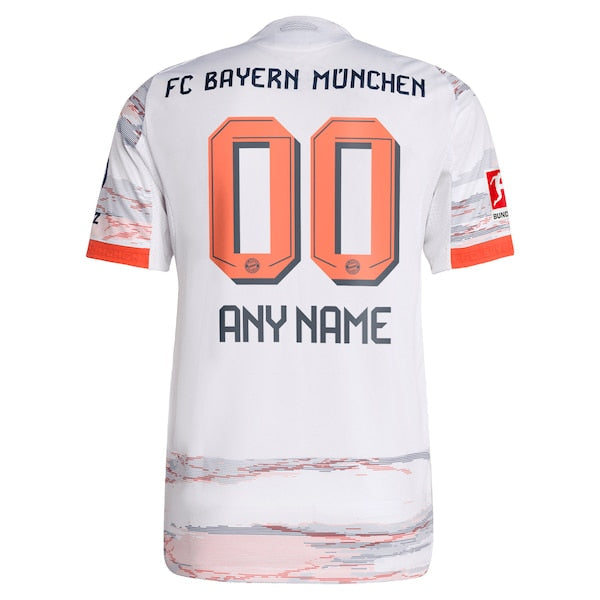 Bayern Munich adidas 2025/26 Away Authentic Custom Jersey - White