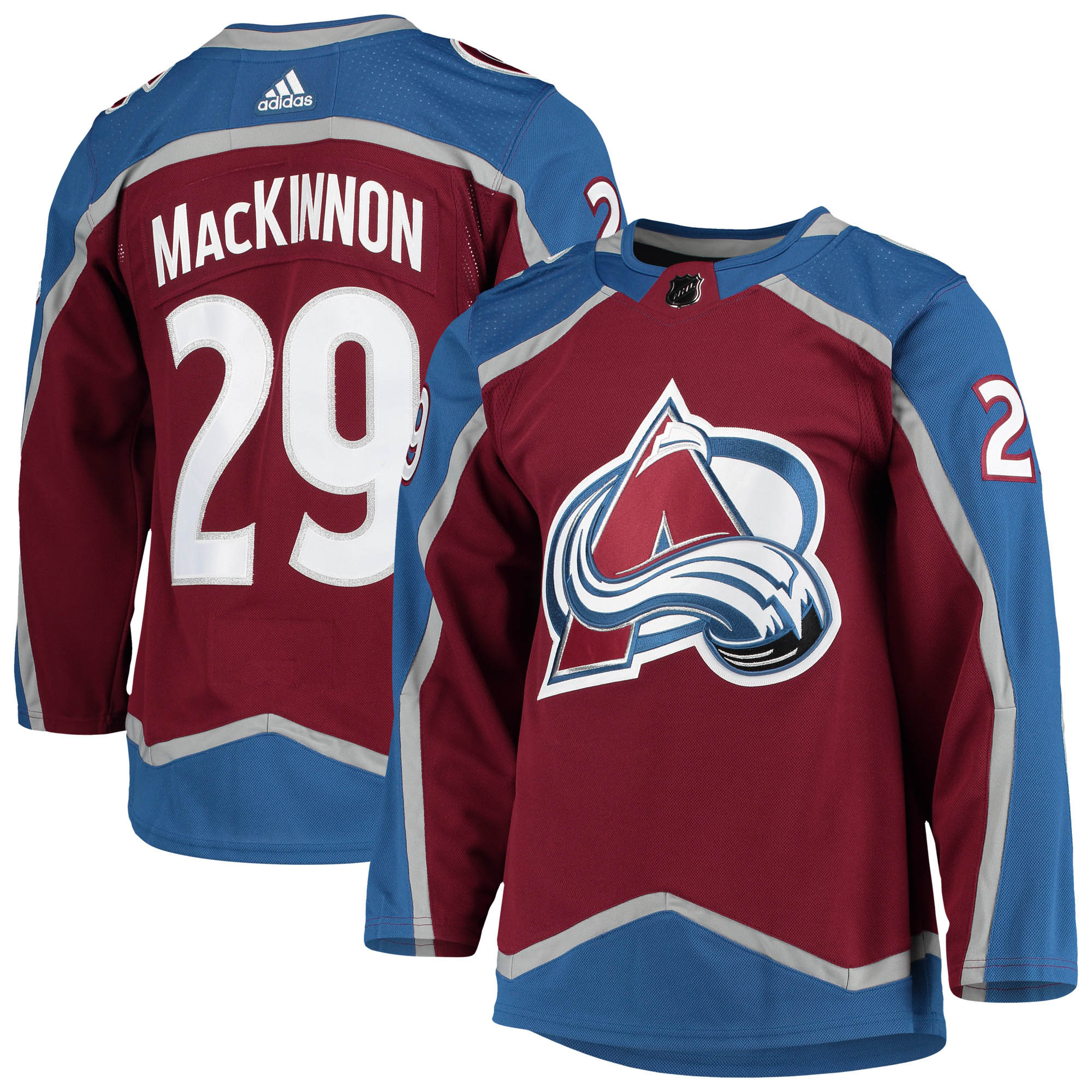 Nathan MacKinnon Colorado Avalanche adidas Away Primegreen Authentic Player Jersey - White/Burgundy/Navy