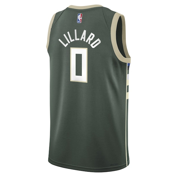 Damian Lillard Milwaukee Bucks Nike Youth Swingman Jersey - Icon Edition - Hunter Green