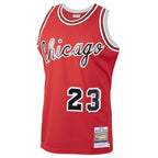 Men's Chicago Bulls Michael Jordan Red 1984/85 Hardwood Classics Rookie Authentic Jersey - Red/White