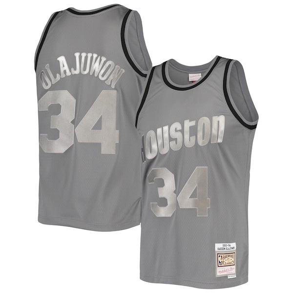 Hakeem Olajuwon Houston Rockets Hardwood Classics Retired Player 1993/94 Metal Works Swingman Jersey - Charcoal