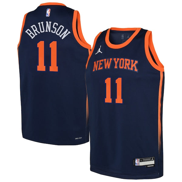 Jalen Brunson New York Knicks Jordan Brand Youth Swingman Jersey - Statement Edition - Navy