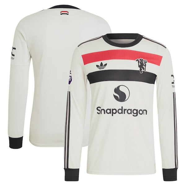 Manchester United adidas Originals  2024/25 Third Authentic Long Sleeve Jersey - Cream