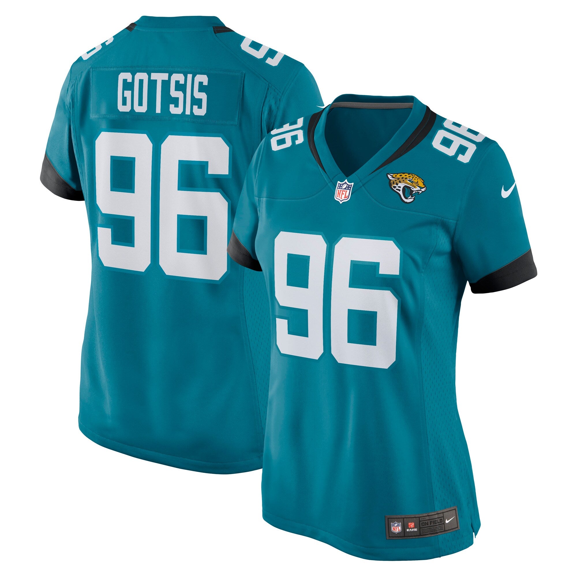 Adam Gotsis Jacksonville Jaguars Nike Women's Game Jersey - Black/Teal