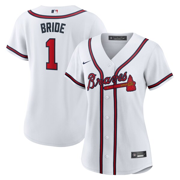 Atlanta Braves Nike Women's #1 Bride Home Replica Jersey - White