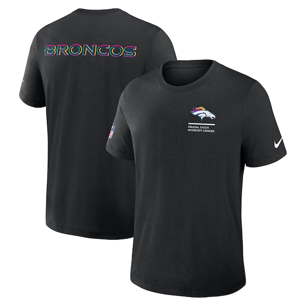 Denver Broncos Nike 2025 NFL Crucial Catch Tri-Blend Dri-FIT T-Shirt - Black