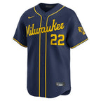 Christian Yelich Milwaukee Brewers Nike Alternate Limited Player Jersey – Navy