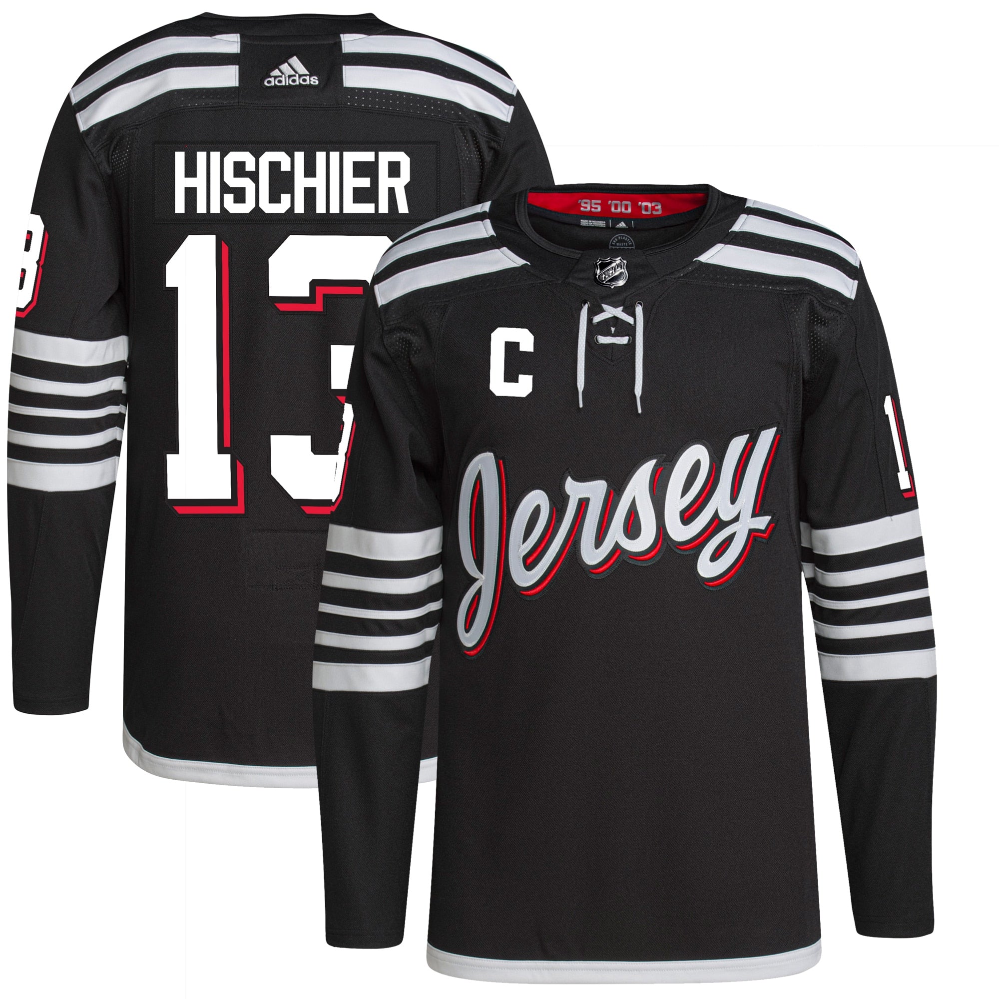 Nico Hischier New Jersey Devils adidas Home Primegreen Authentic Player Jersey - Red/Black