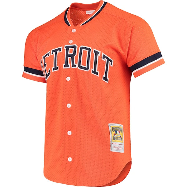Kirk Gibson Detroit Tigers Cooperstown Collection Mesh Batting Practice Button-Up Jersey - Orange