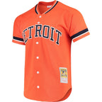 Kirk Gibson Detroit Tigers Cooperstown Collection Mesh Batting Practice Button-Up Jersey - Orange