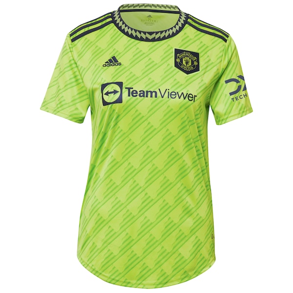 Tyrell Malacia Manchester United adidas Women's 2022/23 Third Replica Player Jersey - Neon Green