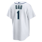 Seattle Mariners Nike #1 Dad Home Replica Jersey - White