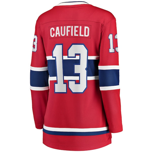 Cole Caufield Montreal Canadiens  Women's Home Premier Breakaway Player Jersey Breakaway Jersey - Red