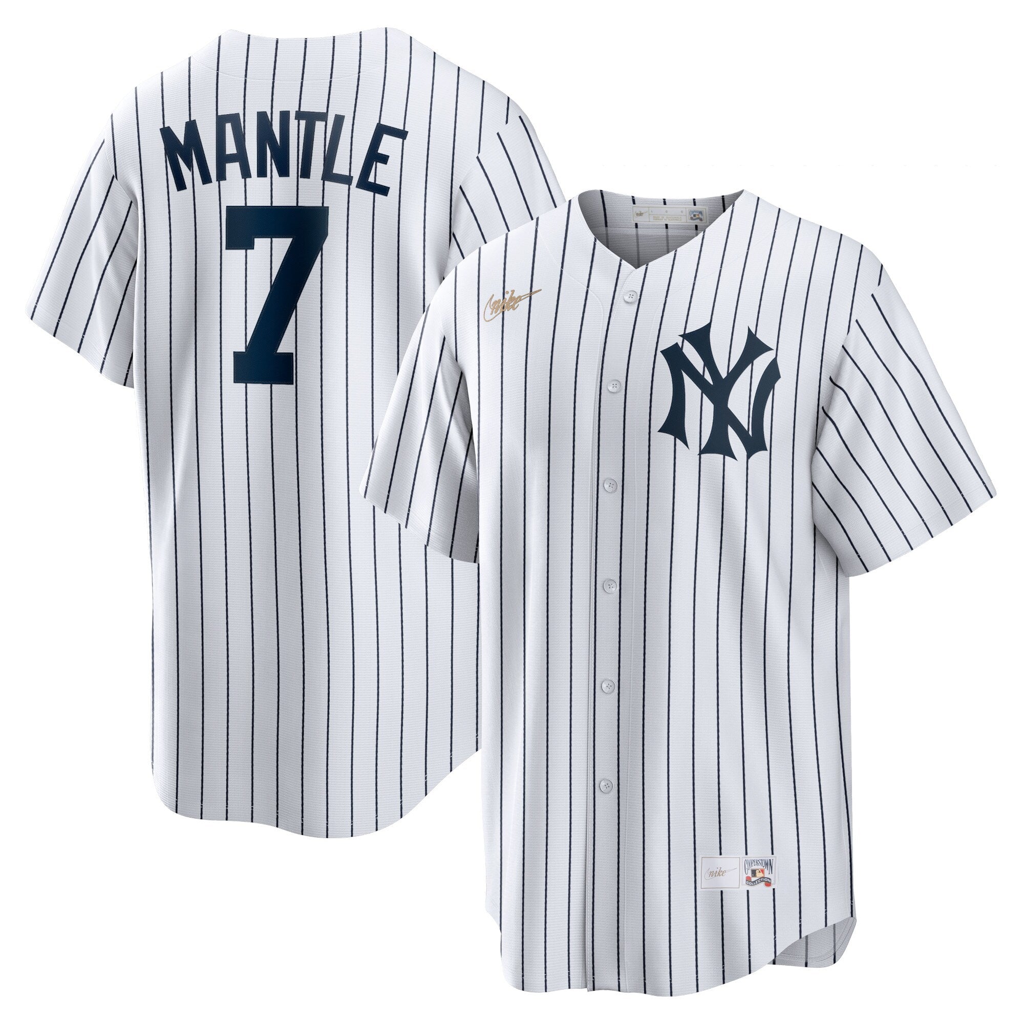 Mickey Mantle New York Yankees Nike Road Cooperstown Collection Player Jersey - Gray/White