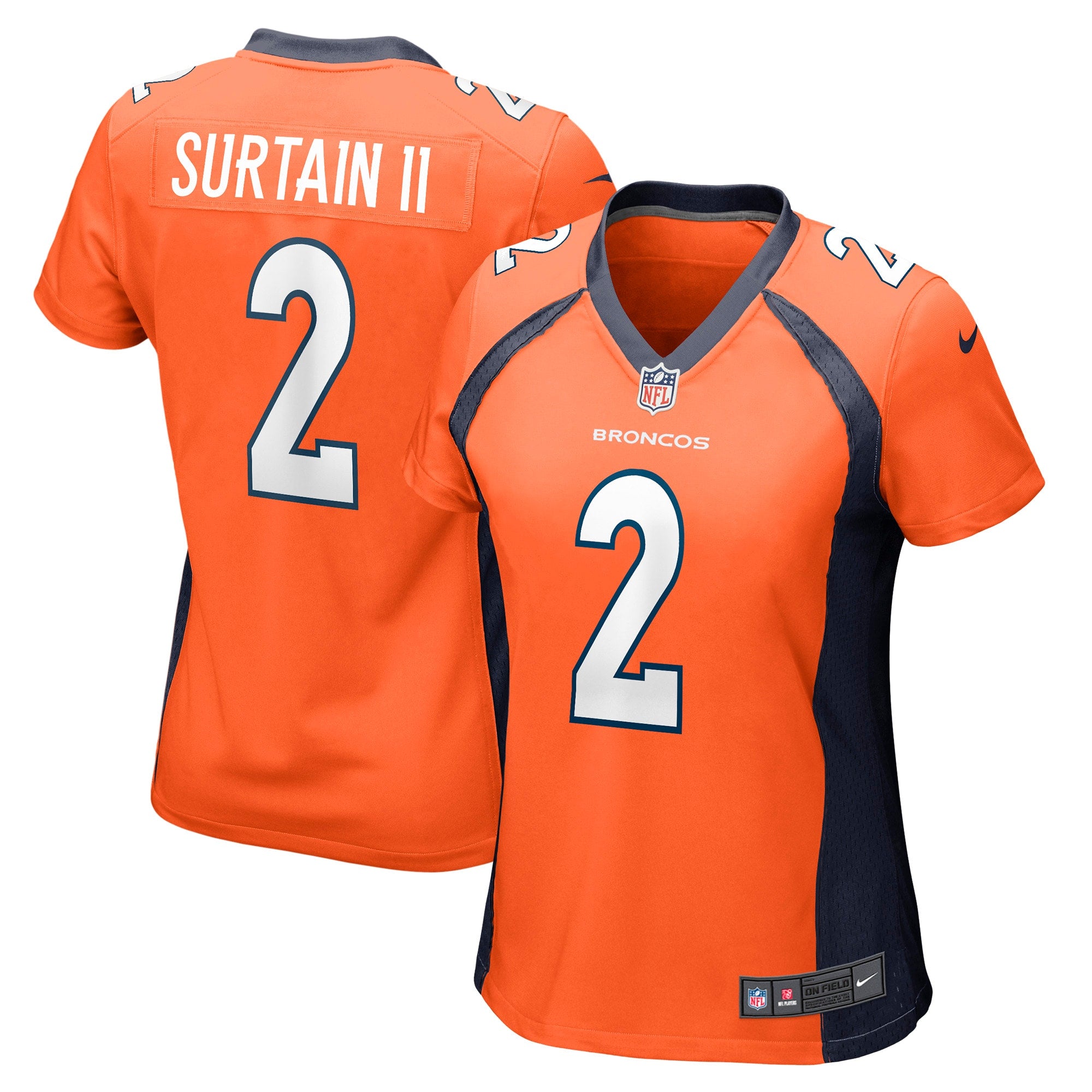 Patrick Surtain II Denver Broncos Nike Women's Home Game Player Jersey - Navy/Orange