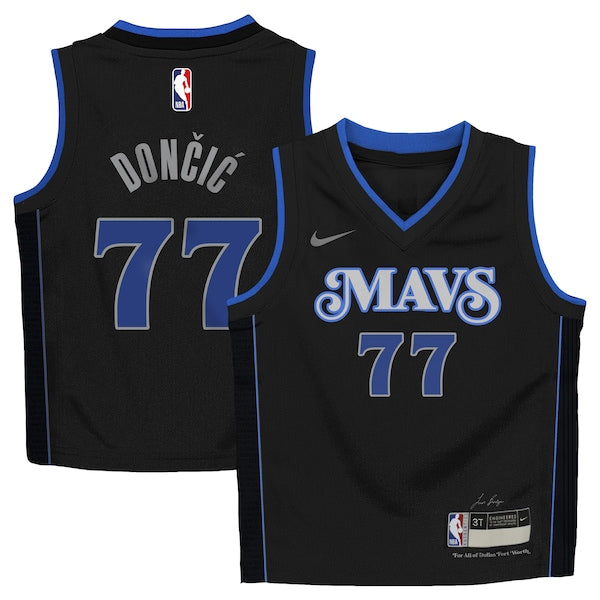 Luka Dončić Dallas Mavericks Nike Preschool Swingman Replica Jersey - City Edition - Black