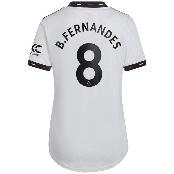 Bruno Fernandes Manchester United adidas Women's 2022/23 Away Replica Player Jersey - White