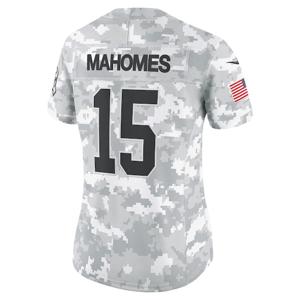 Patrick Mahomes Kansas City Chiefs Nike Women's 2024 Salute to Service Limited Jersey - Arctic Camo