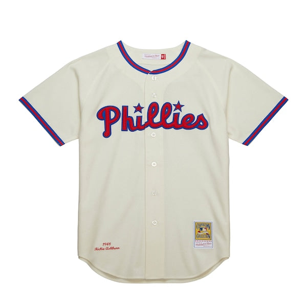 Richie Ashburn Philadelphia Phillies Cooperstown Collection 1948 Authentic Jersey - Cream
